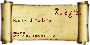 Kasik Ádám névjegykártya